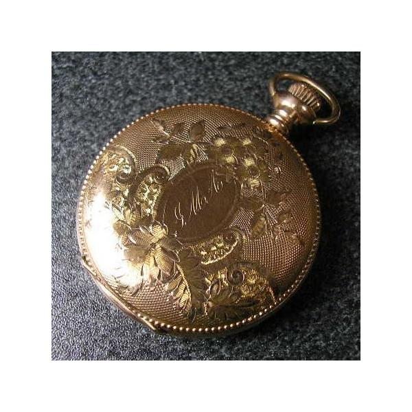 ELGIN（エルジン） 豪華彫金入り手巻きアンティーク懐中時計 : 古時計