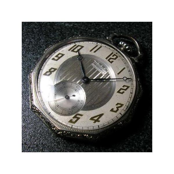 WALTHAM（ウォルサム） 装飾入り10角ケース 手巻きアンティーク懐中