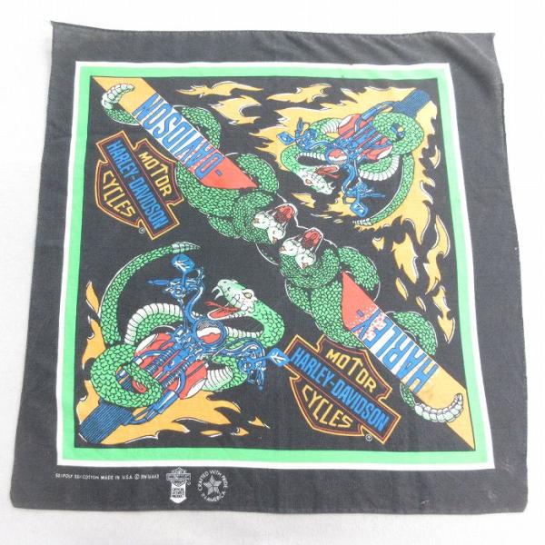 中古 ハーレーダビッドソン バンダナ 90年代 90s ビッグロゴ ヘビ