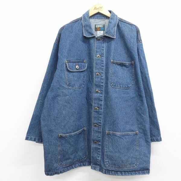 XL/古着 長袖 カバーオール メンズ 90年代 90s 大きいサイズ ロング丈