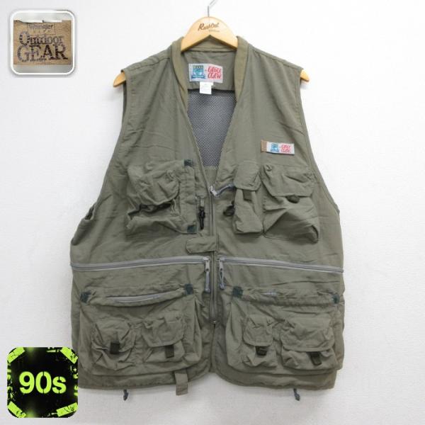 Crystal  フィッシングベスト Lサイズ 古着80s XL/古着 EAGLE CLAW ナイロン メンズ 90年代 90s フィッシング ベスト
