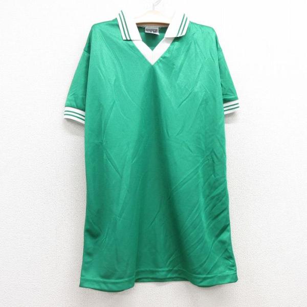 【商品番号】　lba25064460【商品名】　古着 半袖 サッカー シャツ キッズ ボーイズ 子供服 緑【表記サイズ】　YOUTH L【実寸サイズ】　着丈（肩から裾）66cm　着幅（脇から脇）46cm　肩幅41cm【素材】　ポリエステル1...