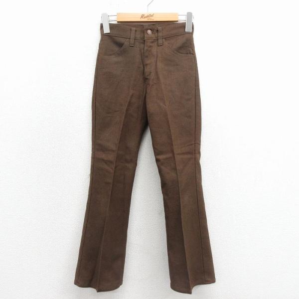 古着 リーバイス Levis ビンテージ パンツ キッズ ボーイズ 子供服 70年代 70s ビッグE スタプレ フレア タロン こげ茶【spe】 26jan09 Levi's（リーバイス） 古着 Levis ビンテージ パンツ キッズ ボーイズ