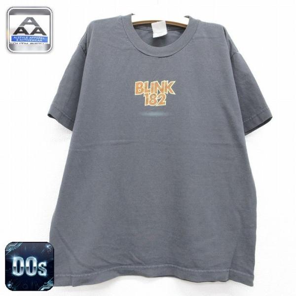 古着 半袖 ビンテージ ロック バンド Tシャツ キッズ ボーイズ 子供服 00年代 00s BLINK182 コットン クルーネック グレー spe 26jul13