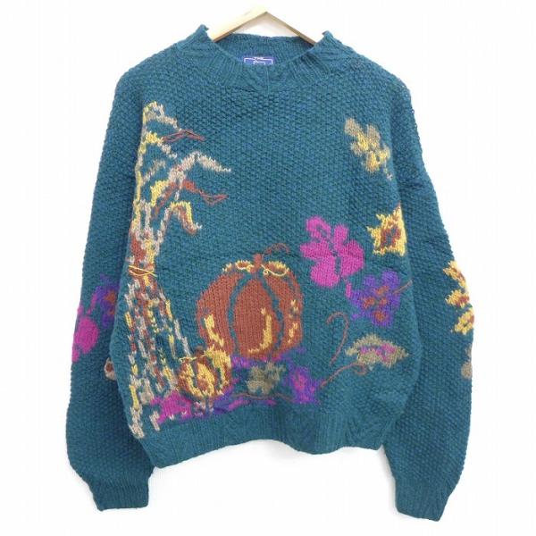 古着 レディース 長袖 セーター 90s ウールリッチ Woolrich カボチャ 木 ウール ハイネック モックネック 濃緑 グリーン oct06 中古 ニット トップス Lkn0524 古着屋rushout 通販 Yahoo ショッピング