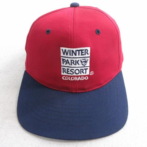 中古 キャップ 90年代 90s WINTER PARK 刺繍 ツートンカラー エンジ他 中古 古着 中古 キャップ 90s WINTER PARK 刺繍 ツートンカラー エンジ他 25oct04