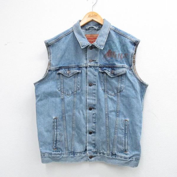 Levi's デニムベスト Mサイズ　70s　USA製 Levi's（リーバイス） XL/古着 Levis 72334 デニム ベスト メンズ
