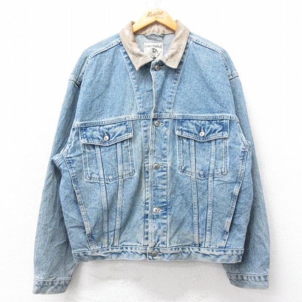 XL/古着 バナナリパブリック 長袖 ジージャン メンズ 90年代 90s 襟レザー コットン 紺 デニム 26feb14 20%OFF】XL/古着 バナナリパブリック 長袖 ジージャン メンズ 90年代