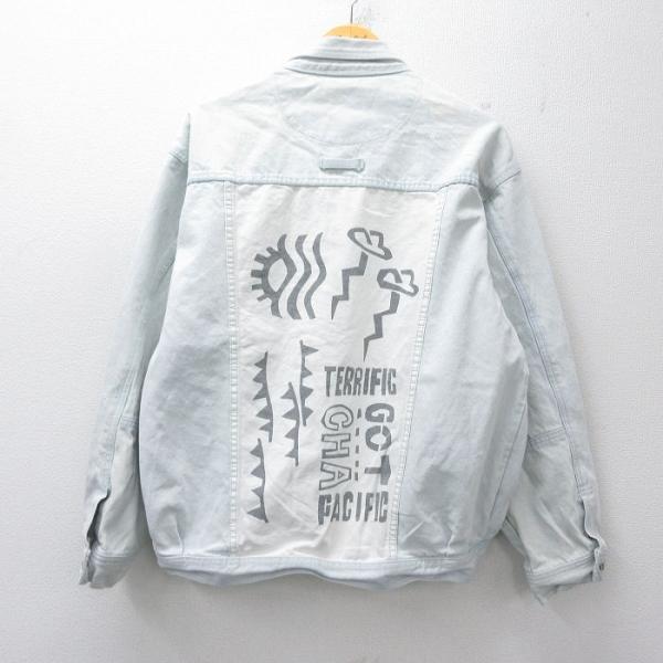 XL/古着 ガッチャ 長袖 ジージャン メンズ 90年代 90s 大きいサイズ 薄紺 デニム 26apr21 GOTCHA（ガッチャ） XL/古着 長袖 ジージャン メンズ 90年代 90s