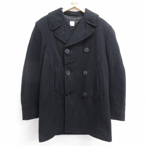 M/古着 長袖 ミリタリー ピーコート Pコート メンズ 90s ロング丈