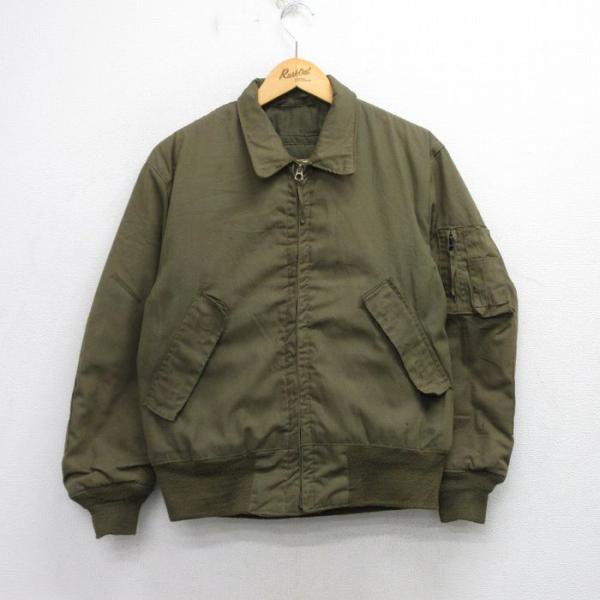 L/古着 長袖 ミリタリー タンカース ジャケット メンズ 80s 濃緑