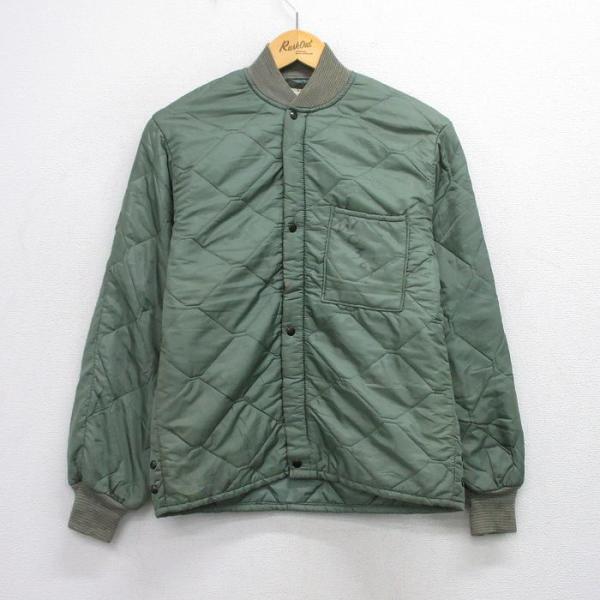 M/古着 長袖 ビンテージ ミリタリー キルティング ライナー ジャケット  