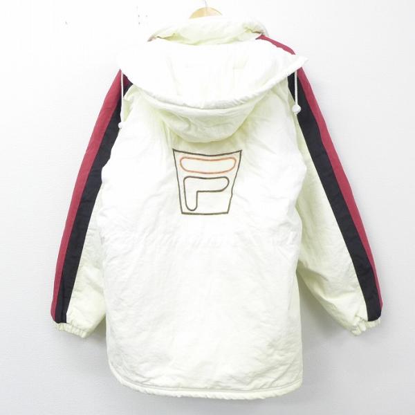 XL/古着 長袖 ナイロン ジャケット パーカー 90s フィラ FILA 刺繍 白 ホワイト 21jan07 中古 メンズ アウター