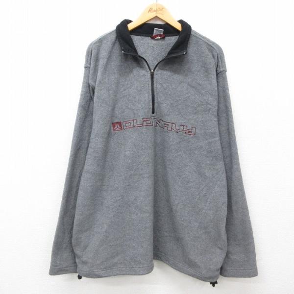00s OLD NAVY ナイロン × フリース ベスト XL グレー furugiyarushout_oudw24111274