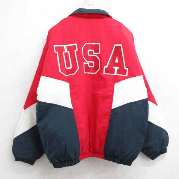 90s XL相当   ナイロン ジャケット アームロゴ 90s UMBRO Logo Nylon Jacket エンジ白 XL アンブロ ロゴ