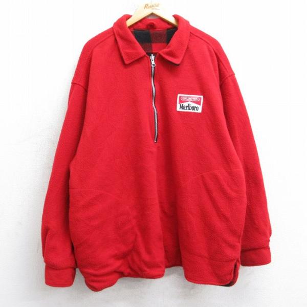 XL/古着 マルボロ 長袖 ハーフジップ フリース ジャケット メンズ 90