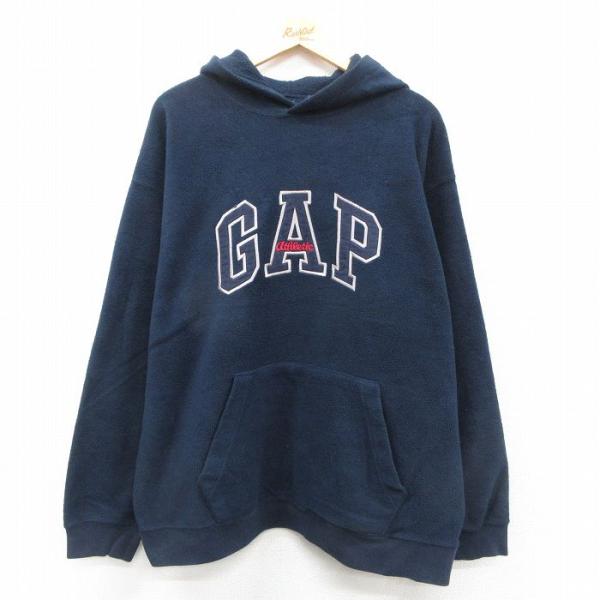 ご購入者様決定꒰GAP꒱フード ジップパーカー 紺色 フリース 長袖 カジュアル Gap公式オンラインストア | GAPロゴ フルジップパーカー