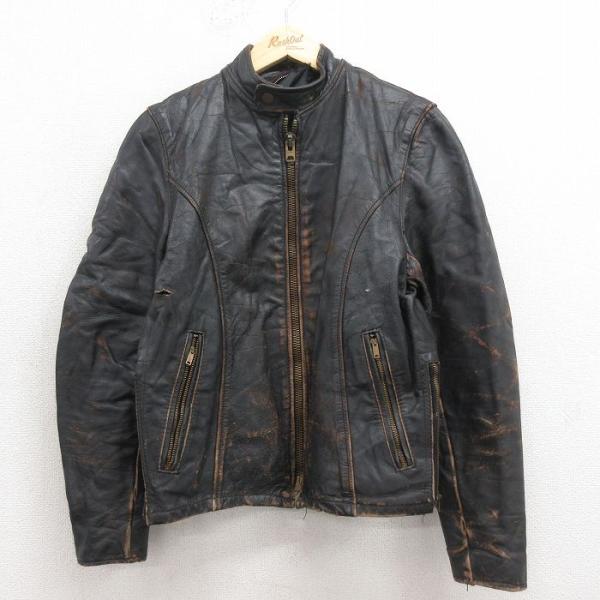 S/古着 長袖 レザー ジャケット メンズ 80年代 80s シングルライダース