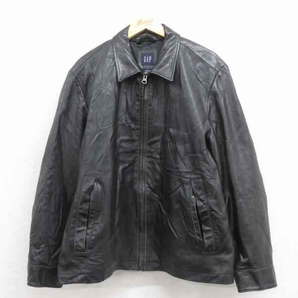 GAP（ギャップ） L/古着 長袖 レザー ジャケット メンズ 00年代 00s 黒