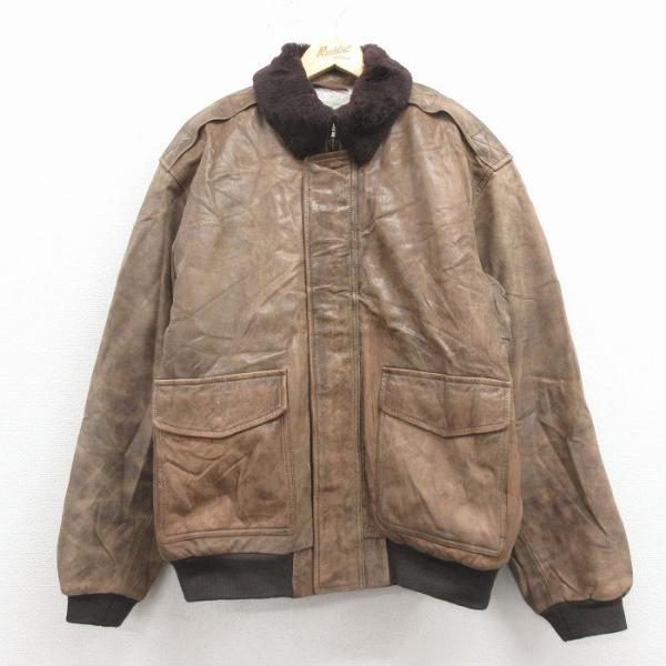 L.L.Bean（エルエルビーン） XL/古着 長袖 レザー ジャケット メンズ