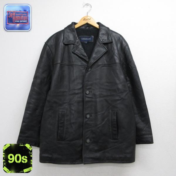 XL/古着 LONDON FOG 長袖 レザー ジャケット メンズ ロング丈 コート