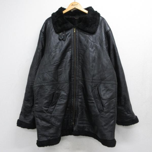 vintage レザージャケット　ライダース　ムートン　本革　牛革　古着　短丈 XL/古着 Andrew Klein 長袖 レザー ジャケット メンズ 90年代 90s
