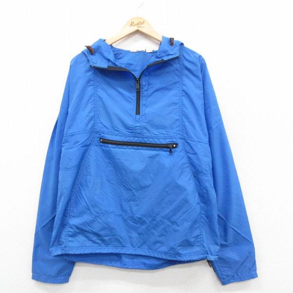 名作！美品！エルエルビーン ナイロンアノラックパーカー グレーブルー M L 80年代〜90年代 L.L.Bean エルエルビーン 山ロゴ ナイロン アノラック