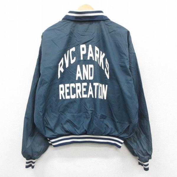 XL/古着 長袖 ナイロン ジャケット メンズ 90s RVC PARKS 紺他