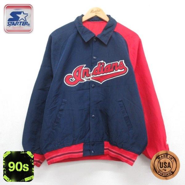 MLB L/古着 スターター STARTER 長袖 ナイロン ジャケット メンズ 90