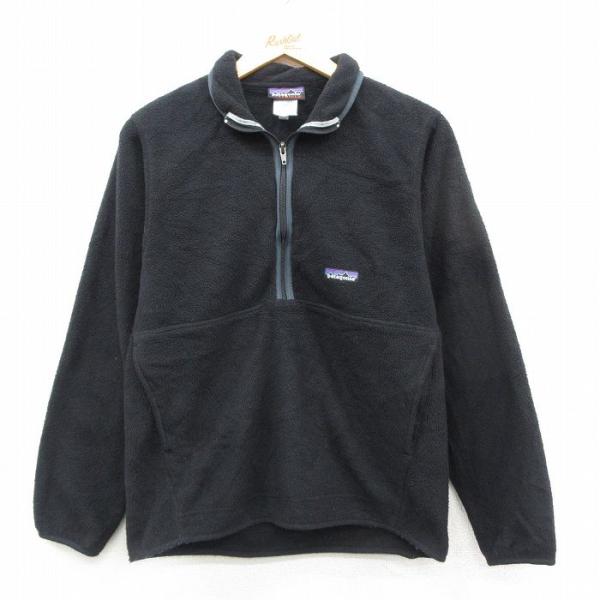 S/古着 パタゴニア patagonia 長袖 ハーフジップ フリース マースピアル ジャケット メンズ 00年代 00s ワンポイントロゴ シンチラ 黒 26feb21 patagonia（パタゴニア） S/古着 長袖 ハーフジップ フリース