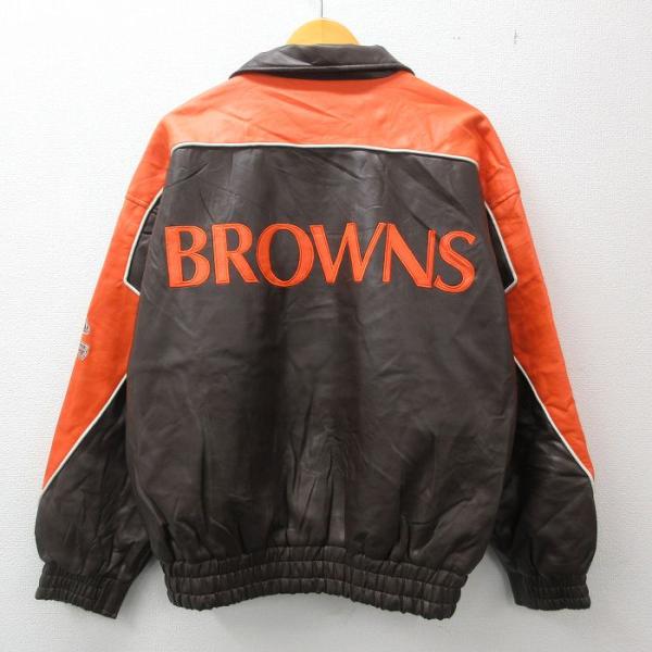 XL/古着 長袖 ジャケット スタジャン メンズ NFL クリーブランド