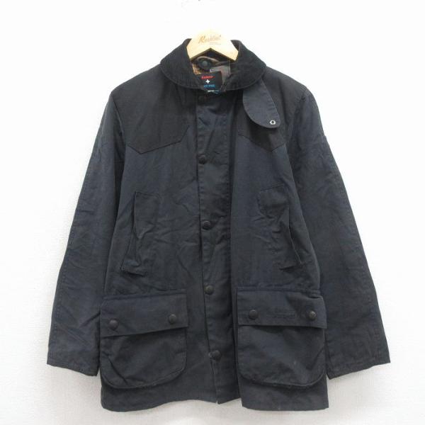S/古着 バブアー 長袖 オイルド ジャケット メンズ 襟コーデュロイ