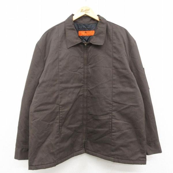 XL/古着 レッドキャップ 長袖 ワーク ジャケット メンズ 80年代 80s