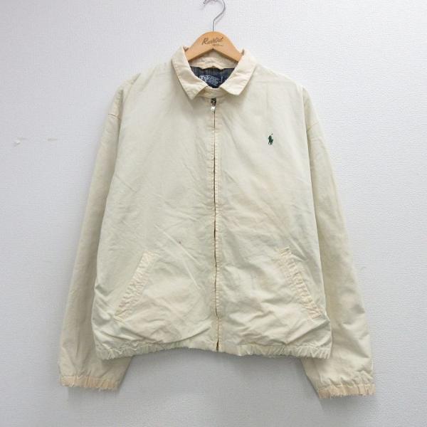 ぺ*ち様 【人気】90s ラルフローレン スイングトップ 黒 XL 刺繍ロゴ 完 POLO RALPH LAUREN（ポロ・ラルフローレン） XL/古着 ラルフローレン