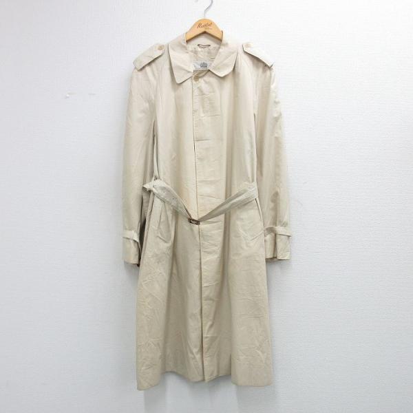 L/古着 アクアスキュータム 長袖 トレンチ コート メンズ 80年代 80s