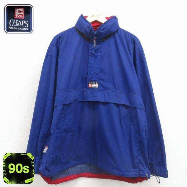 90s アノラックパーカー 大きい チャップス ラルフローレン ハーフジップ POLO RALPH LAUREN（ポロ・ラルフローレン） XL/古着 ラルフローレン