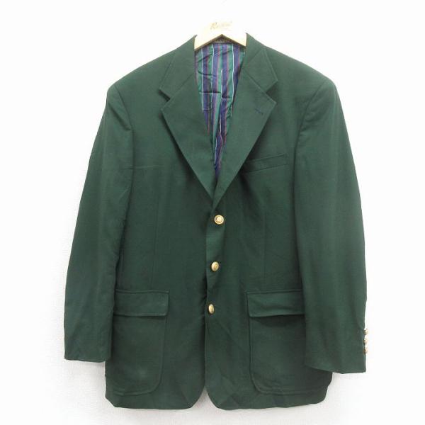 90s オールド トミーヒルフィガー L 肉厚ウール 金ボタン ジャケット 緑. TOMMY HILFIGER（トミー・ヒルフィガー） L/古着 長袖 ブランド