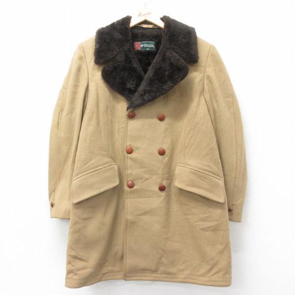 L/古着 マックレガー 長袖 ビンテージ ウール コート メンズ 70年代 70s ロング丈 USA製 ベージュ他 内側ファー【spe】 25nov21 L/古着 マックレガー 長袖 ビンテージ ウール コート メンズ 70年代