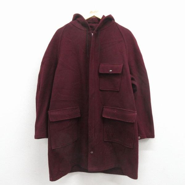 XL/古着 長袖 ビンテージ ウール ジャケット コート パーカー メンズ 60年代 60s ロング丈 ラグラン エンジ 25dec01 XL/古着 長袖 ビンテージ ウール ジャケット コート パーカー メンズ