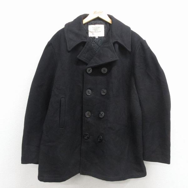 XL/古着 長袖 ミリタリー ウール ピーコート メンズ 90年代 90s 大きい