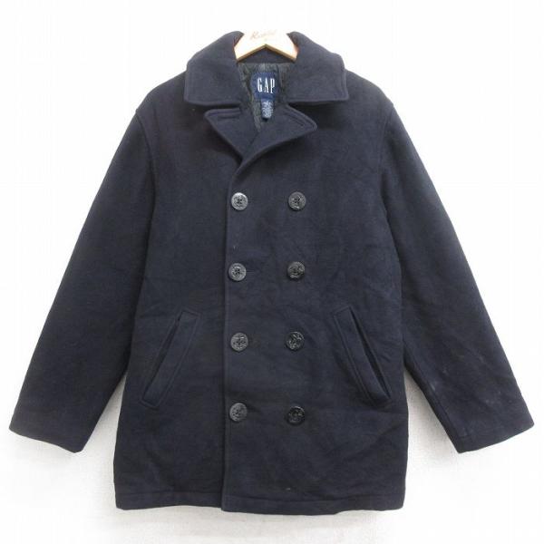 L/古着 ギャップ GAP 長袖 ウール Pコート ピーコート メンズ 00年代 00s ロング丈 濃紺 26apr14 furugiyarushout_ouwl26031678