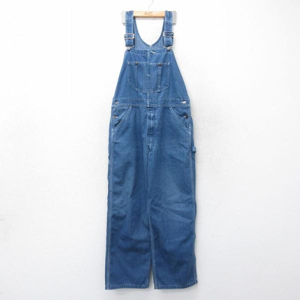 W39/古着 ローバックス オーバーオール メンズ 90s 紺 ネイビー W39/古着 ローバックス オーバーオール メンズ 90s 紺 ネイビー