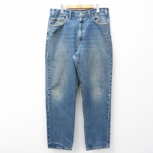 W36/古着 ジーンズ Levis リーバイス 550 メンズ 90年代 90s ヒゲ コットン USA製 紺 デニム【spe】 26apr27 Levi's（リーバイス） W36/古着 ジーンズ Levis 550 メンズ 90年代 90s