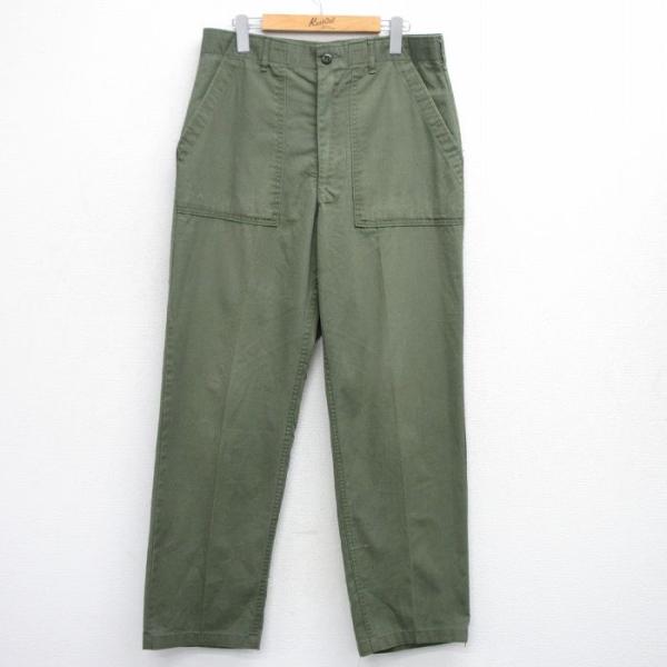 70s’ ミリタリー　ベイカーパンツ　X L W33/古着 ミリタリー ベイカー パンツ メンズ 70s 緑 グリーン 25sep29
