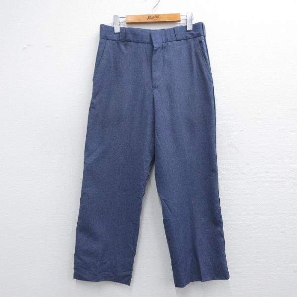 W32/古着 スラックス パンツ メンズ 80s 紺 ネイビー 25apr10 中古