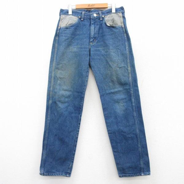 B017♦︎涼しげラリマー♦︎2種類ラピスラズリ☆デニムのような明るめが素敵 W31/古着 ラスラー ジーンズ メンズ 80s ヒゲ タロン 紺