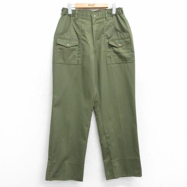 W31/古着 ボーイスカウト ブッシュ パンツ メンズ 90s 濃緑 グリーン