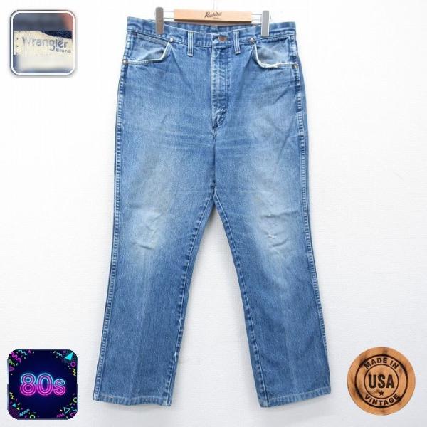 Wrangler（ラングラー） W35/古着 ジーンズ メンズ 80年代 80s ヒゲ