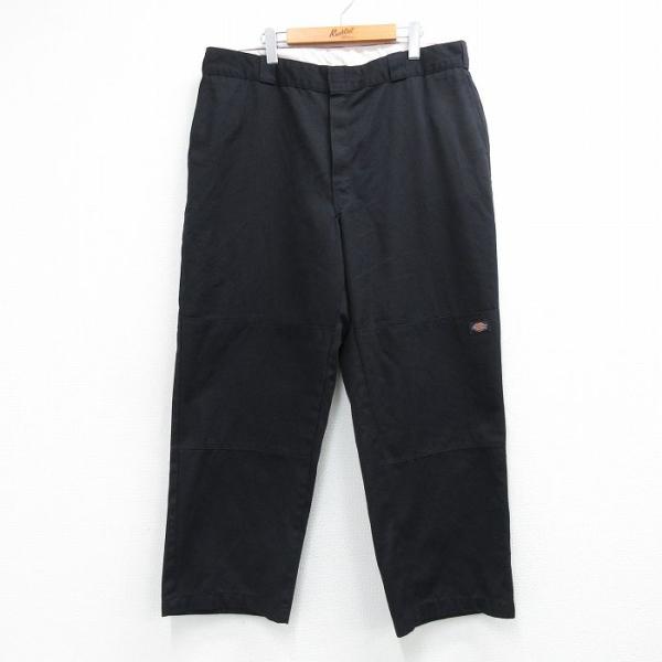 80s USA製 Dickies ワークパンツw40 ブラック d57 Dickies（ディッキーズ） W40/古着 ワーク パンツ メンズ ダブルニー