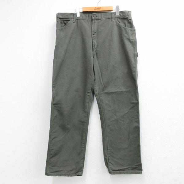 00s Dickies ペインターパンツ ワークパンツ カーキ ペイント Dickies（ディッキーズ） W40/古着 ペインター パンツ メンズ ダック地